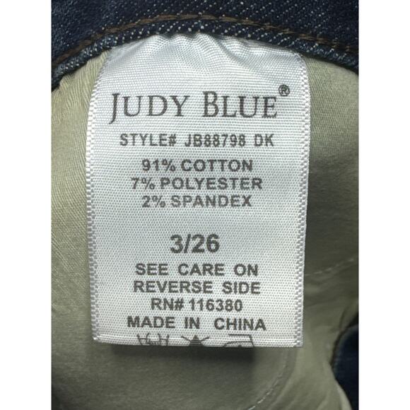 Judy Blue Women's Distressed Skinny Fit Blue Stretch Denim Jeans -3/26 (26x25.5) - Picture 6 of 6